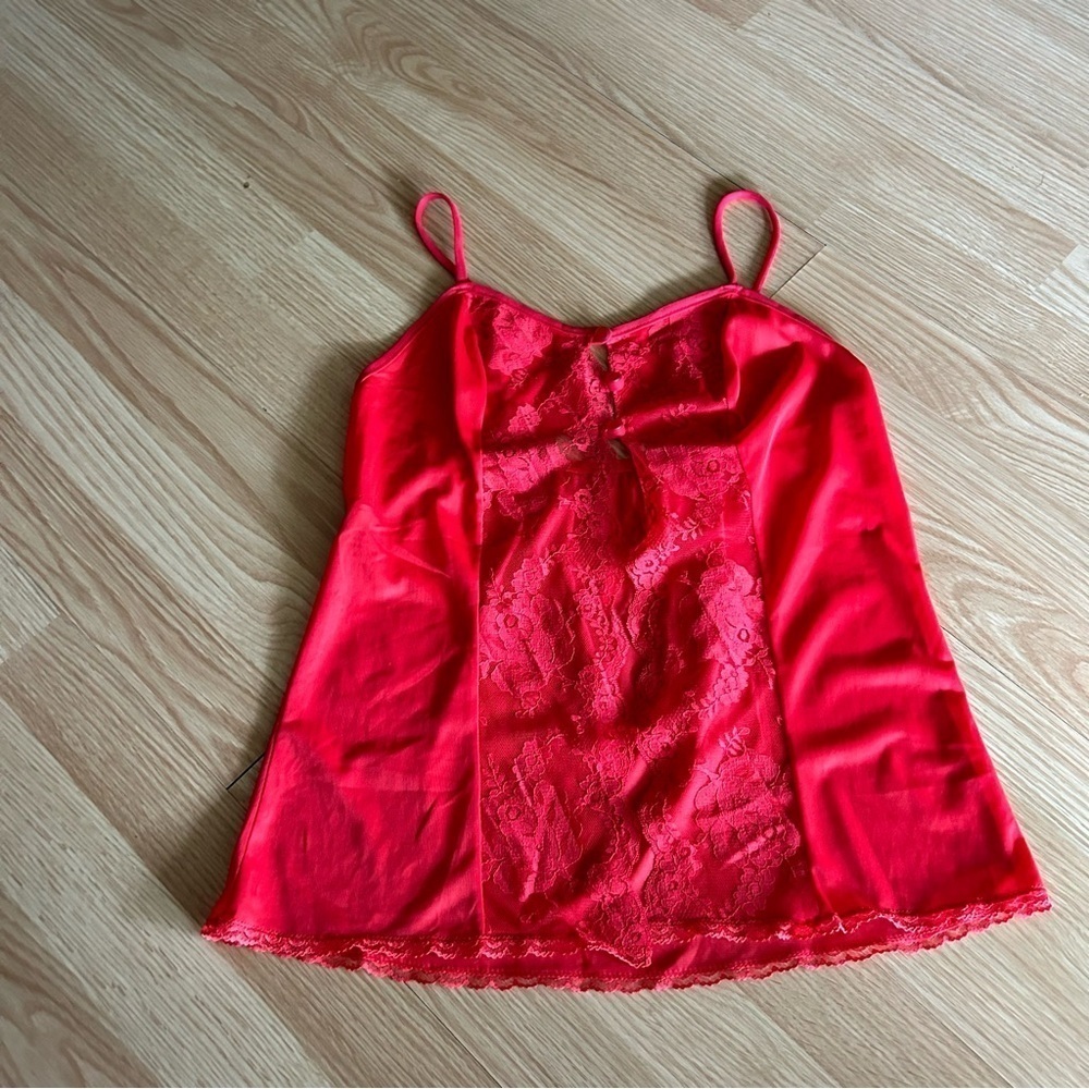 Vintage Red Baby Doll Slip Lingerie Top Women’s Small